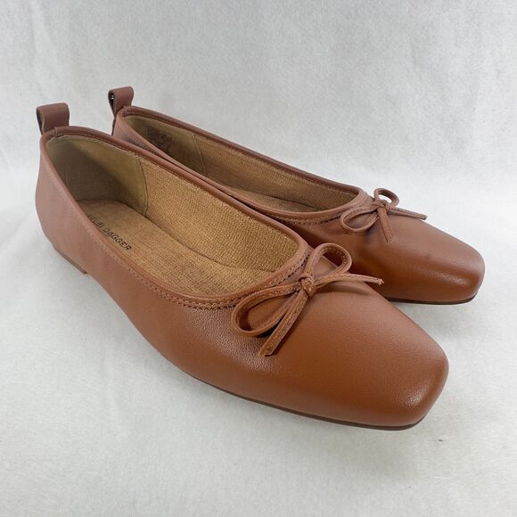 Kelsi Dagger Anthropologie Brooklyn Frankie Ballet Flats 8.5 Copper Brown Chic - Picture 11 of 11